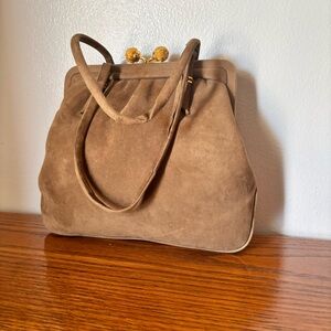 Very Rare Vintage Mozzi Italian Suede Small Handbag